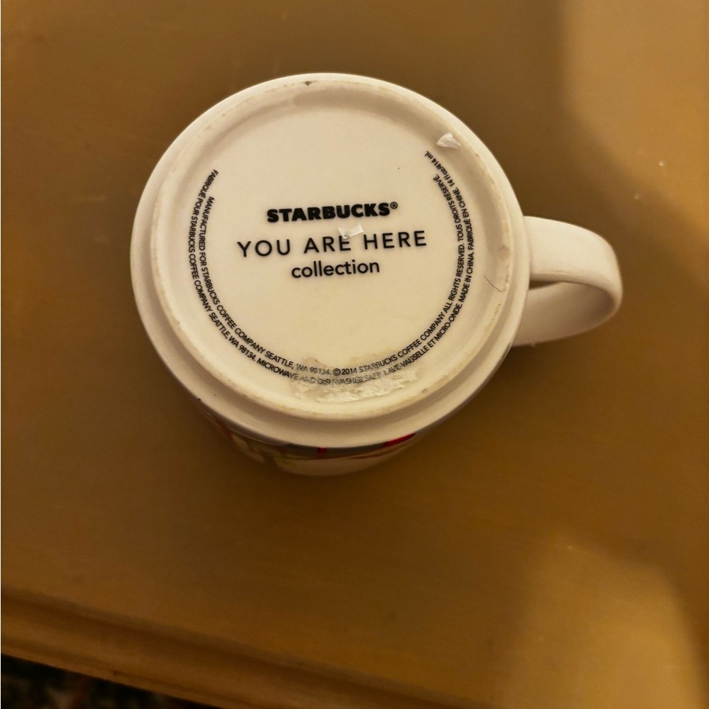Starbucks Ohio You Are Here Collection Red Interior Ceramic Mug with Green - Picture 6 of 6